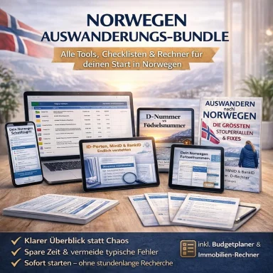 Norwegen Auswanderungs-Bundle mit Materialien für den Umzug nach Norwegen.